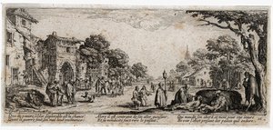 De ellende en tegenspoed van de oorlog ... (gravure) door Jacques Callot