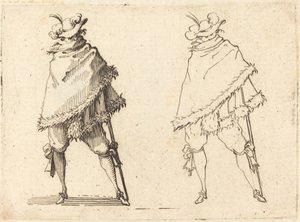 Man gewikkeld in zijn mantel door Jacques Callot