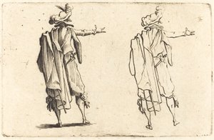 Man van Achteren Gezien met Zijn Rechterarm Uitgestrekt door Jacques Callot