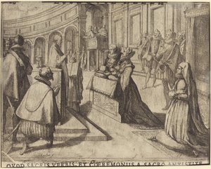 Huwelijk van Margaretha van Oostenrijk en Filips III [verso] door Jacques Callot