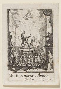 Martelaarschap van de heilige apostel Andreas (Martelaarschap van de zalige apostel Andreas) door Jacques Callot