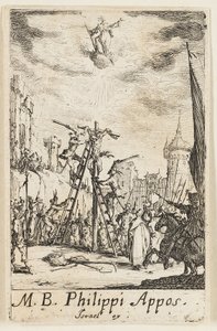 Martelaarschap van Saint Philippe, plaat acht uit De Martelarijen van de Apostelen door Jacques Callot
