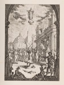 Martelaarschap van St. Jacques, nr.3 uit Het Martelaarschap van de Apostelen door Jacques Callot
