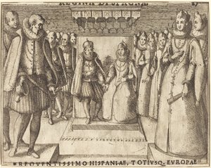 Ontmoeting van Margaretha van Oostenrijk en Filips III [recto] door Jacques Callot