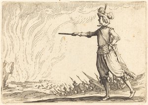 Militaire Commandant te Voet, ca. 1622 door Jacques Callot