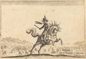 Militaire Commandant te Paard door Jacques Callot