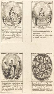 Onze Lieve Vrouw van de Rozenkrans; Maagd en Kind Verschijnen in een Wolk; Triomferende Maagd door Jacques Callot
