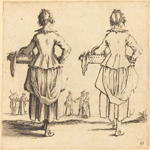 Boerin met Mand, van Achteren Gezien door Jacques Callot