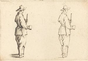 Boer met een beker door Jacques Callot