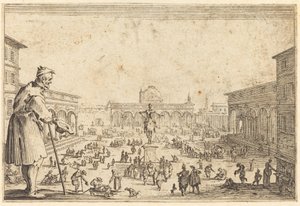 Piazza SS. Annunziata, Florence door Jacques Callot