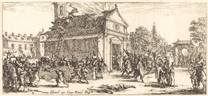 Plundering van een klooster, ca. 1633 door Jacques Callot