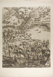 Plaat Vijf uit La Siège de la Rochelle door Jacques Callot