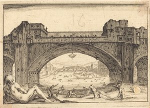 Ponte Vecchio, Florence door Jacques Callot