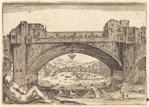 Ponte Vecchio, Florence door Jacques Callot