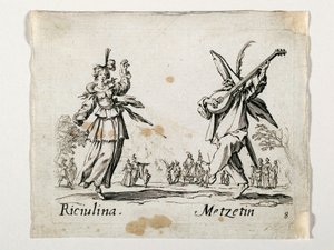 Riculina en Metzetin, figuren uit de Commedia dell