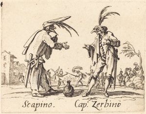 Scapino en Kapitein Zerbino door Jacques Callot