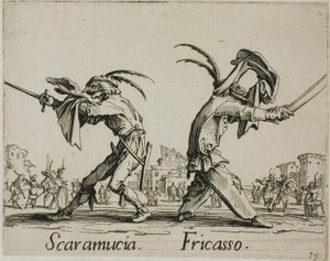 Scaramuccia - Fricasso, plaat 11 van Balli di Sfessania