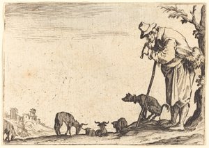 Herder die Fluit Speelt door Jacques Callot