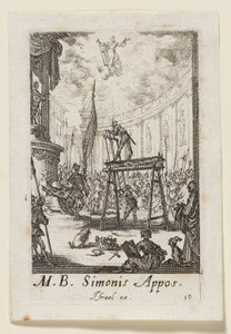 Simon de Apostel (Simonis Appos.) door Jacques Callot