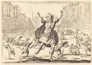 Schermutseling in een Romeins circus door Jacques Callot