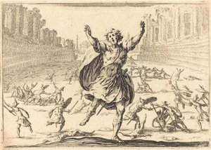 Schermutseling in een Romeins Circus, ca. 1617 door Jacques Callot