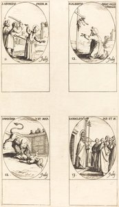 St. Abundius; St. Galbertus; St. Marciana; St. Anacletus door Jacques Callot