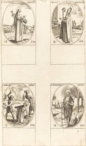 St. Barnabas, Apostel, St. Honofrius, St. Antonius van Padua, St. Basil de Grote door Jacques Callot