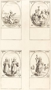 St. Calistratus; St. Cyprianus en Justina; St. Comus en Damianus; St. Elzear, Graaf door Jacques Callot