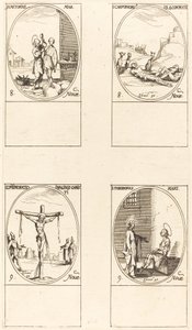 St. Castorius, St. Carpophorus & De Vier Gekroonde Martelaren, Herdenking van het Beeld door Jacques Callot