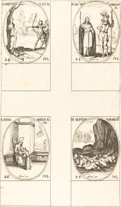 St. Christina; St. Jacobus, apostel, en St. Christoffel; St. Anna; Zeven slapers van E door Jacques Callot