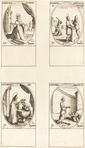 St. David, Koning en Profeet; Sts. Sabinus en Venustianus; St. Sylvester; St. Colomba door Jacques Callot