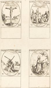 St. Eulalia; St. Fusca en Maura; St. Valentijn; St. Antonius door Jacques Callot