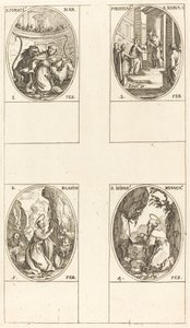 St. Ignatius; Zuivering van de Maagd; St. Blaise; St. Isidore door Jacques Callot