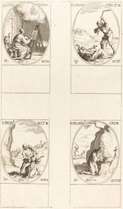 St. Lucas; St. Lucianus; St. Irene; St. Hilarion door Jacques Callot