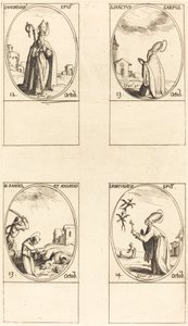 St. Maximiliaan; St. Carpus; St. Daniël en Angelus; St. Fortunatus door Jacques Callot