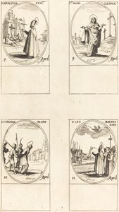 St. Perpetuus; St. Maria van Cleophas; St. Ezechiël; St. Leo de Grote door Jacques Callot