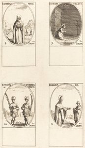 St. Romaricus; St. Leocadia; Sts. Mennas en Hermogenes; St. Damasus door Jacques Callot