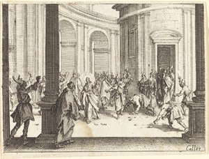 Steniging van Jezus door Jacques Callot