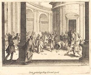 De steniging van Jezus door Jacques Callot