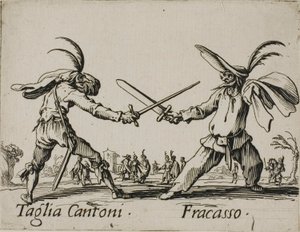 Taglia Cantoni - Fracasso, plaat 24 uit Balli di Sfessania door Jacques Callot