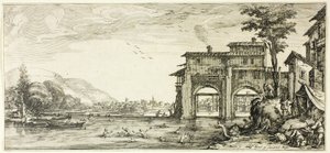 De Baders, uit Verschillende Scènes Ontworpen in Florence door Jacques Callot