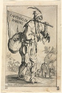 De bedelaars: Frontispice: Kapitein van de baronnen, ca. 1623 door Jacques Callot