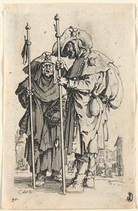De bedelaars: De twee pelgrims door Jacques Callot