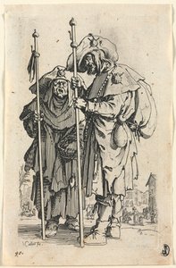 De Bedelaars: De Twee Pelgrims, ca. 1623 door Jacques Callot