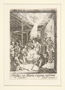 De geboorte van Christus, nr. 7 uit Het leven van de Maagd door Jacques Callot