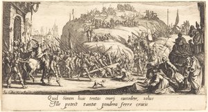 Het dragen van het kruis door Jacques Callot