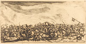 De cavaleriegevecht met zwaarden door Jacques Callot