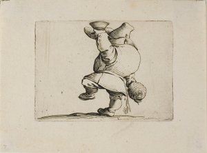 De Drinker van Achteren Gezien, uit Varie Figure Gobbi door Jacques Callot