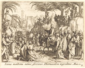 De Intocht in Jeruzalem door Jacques Callot