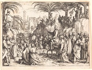 De intocht in Jeruzalem door Jacques Callot